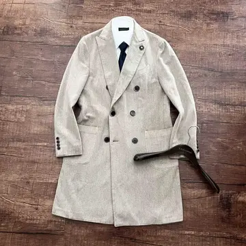 [ 새상품급 ] LARDINI 베이지 더블 울 체스터 코트 사이즈 48