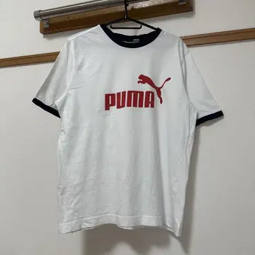 PUMA 로고 화이트 T셔츠 링거T셔츠