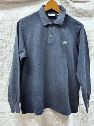 LACOSTE 라코스테 긴팔 피케 셔츠 블루 그레이 믹스 멜란지 M
