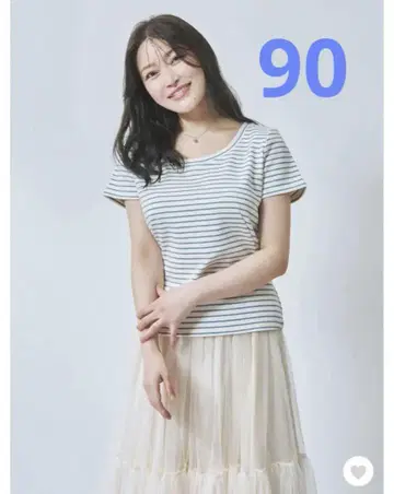보더 베이직 라운드넥 T셔츠: 내로우 라이트 블루