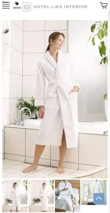 호텔식 인테리어 화이트 목욕 가운 M 사이즈 미사용 새상품
