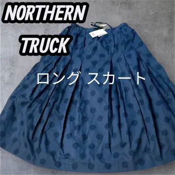 택 포함 새상품 NORTHERN TRUCK 롱 스커트 네이비 도트