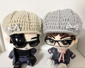 SnowMan 대형 인형 헌팅 캡 (베이지 x 그레이 2개 세트)
