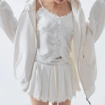 pellicule sweat lace pleats skirt 화이트