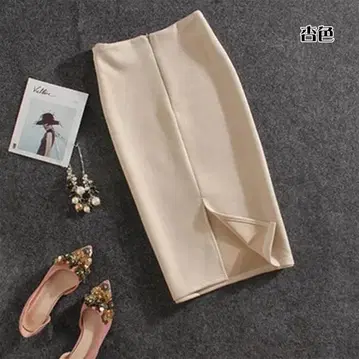 타이트 스커트 하의 펜슬 스커트 여성용 무릎 기장
