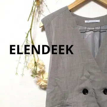 ELENDEEK 엘렌딕 콤비네이션 베스트 원피스 그레이