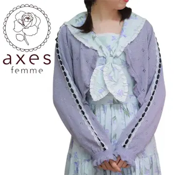axes femme 프릴 라메 니트 볼레로 택 포함 미사용 새상품 가디건