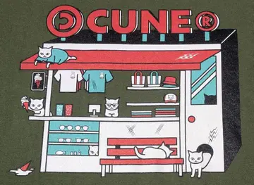 CUNE 큔 SHOP 반팔 티셔츠 L 누마 카키 신상 고양이 완판템