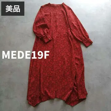 [ 새상품급 ] MEDE19F 뮬루즈 염직 미술관 프린트 원피스 빨간색