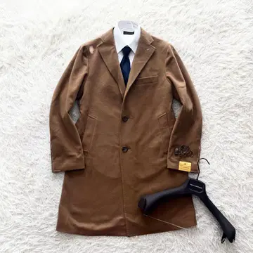 [ 미사용 ] TAGLIATORE 울 캐시미어 카멜 체스터 코트 44