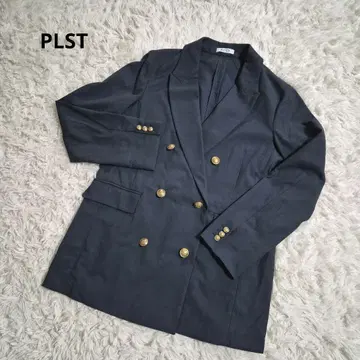 플라스테 린넨 블렌드 더블 자켓 골드 버튼