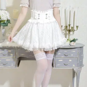 프린세스 시어 체크 플레어 치마바지 M
