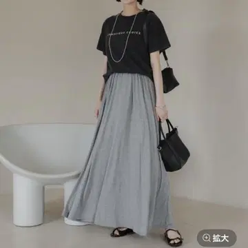로리즈팜 컷 개더 롱 스커트