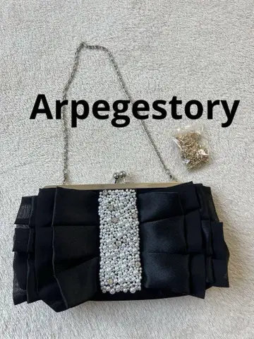 Arpegestory 파티 백 리본 디자인 펄 비즈