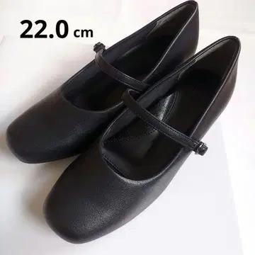 [ 새상품급 ] 블랙 스트랩 펌프스 3.5cm 힐 22.0cm