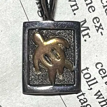 하와이안 주얼리 목걸이 탑 호누 실버 빈티지