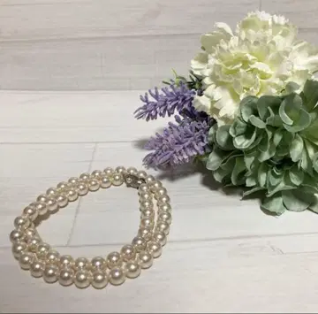 펄 진주 목걸이 액세서리 SILVER 각인 7mm 45cm