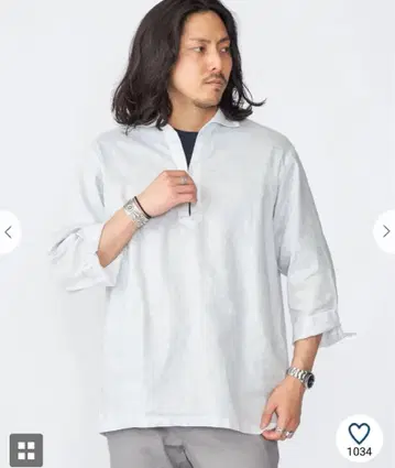 SHIPS 린넨 칠분 셔츠 미사용품