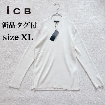 새상품 택 포함 ICB V넥 코튼 니트 티셔츠 XL 화이트
