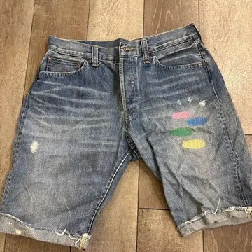 브루나보인 페인트 데님 숏팬츠