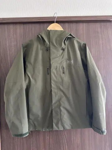 HELLY HANSEN 올리브색 마운틴 후드티 후드 부착