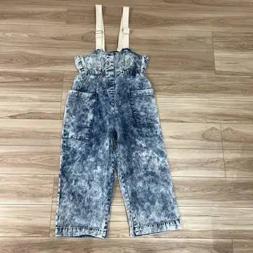 새상품급 밀크 페도 백 로고 케미컬 데님 오버롤 MILKFED