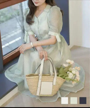 소매 리본 레이스 원피스 le reve vaniller