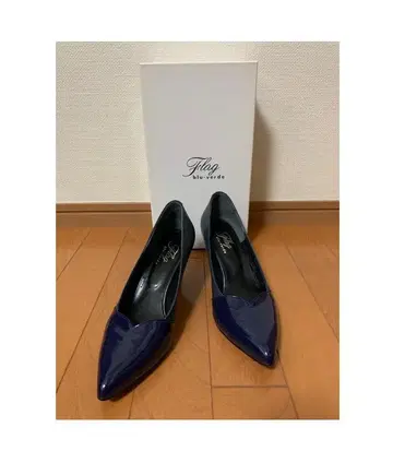 아카쿠라 Flag blu-verde 펌프스 22.5cm 네이비