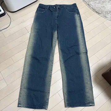 Adoon plain 남성용 스트레이트 데님 그라데이션 블루