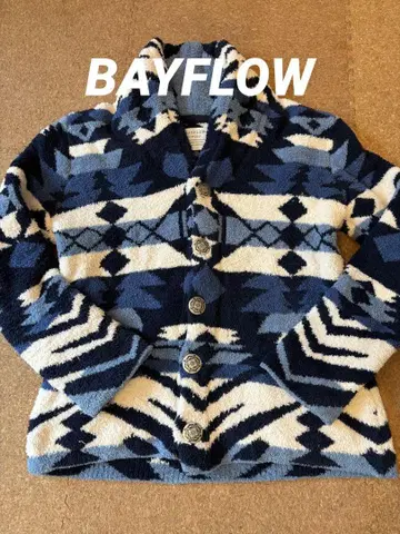 BAYFLOW 베이플로우 가디건 노르딕 무늬 복슬복슬 룸웨어