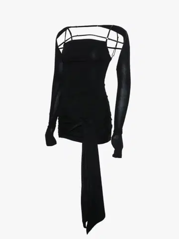 Theredthread S waist drape dress mini