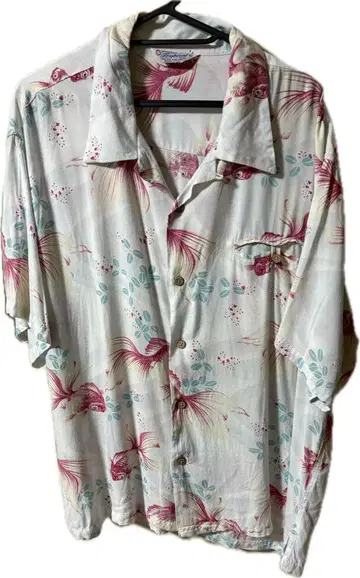 TROPICAL WEAR 금붕어 패턴 하와이안 셔츠 반팔