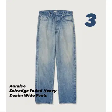SELVEDGE FADED HEAVY DENIM WIDE PANTS 3