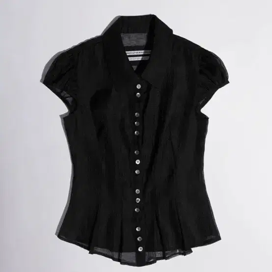 Sculptor Sheer Pleated Hem Blouse ブラック MUSINSA | SCULPTOR Sheer Pleated Hem Blouse Black