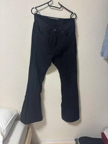 블랙 플레어 데님 팬츠