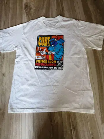 닛산 CUBE Frank Kozik 90s 티셔츠 화이트 컬러