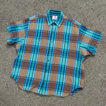 사노바 치즈 반팔 셔츠 체크 셔츠