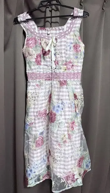axes femme 오간자 원피스 꽃무늬 핑크