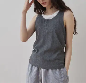 Unblend 헨리 디자인 & 아메리칸 슬리브 팩 탱크탑