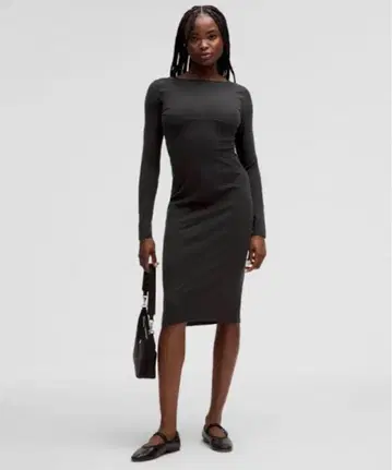 Nulu Scoop-Back Long-Sleeve Dress