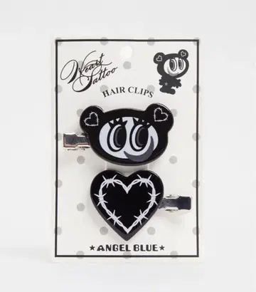 새상품 Heart Tattoo 모노톤 나카무라 군 페이스 헤어 클립