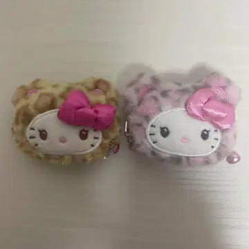 헬로키티 갸루곰 레오파드 무늬 헤어 클립 2세트