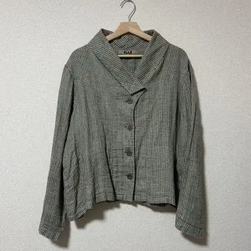 90s FLAX 린넨 셔츠 자켓 깅엄 체크