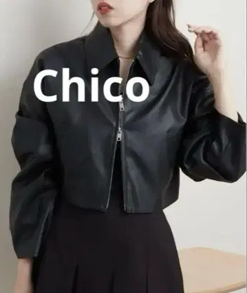 chico 가죽 숏 기장 프론트 지퍼 셔츠 자켓
