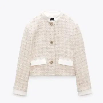 노카라 자켓 대비 텍스처 블레이저 ZARA