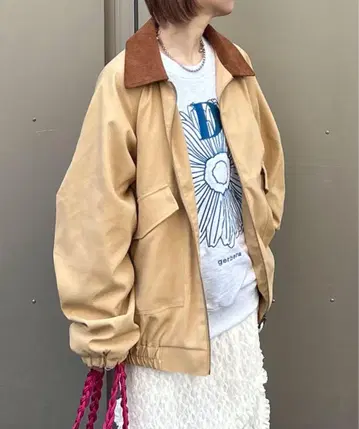 옷깃 코듀로이 피치 스킨 오버 자켓