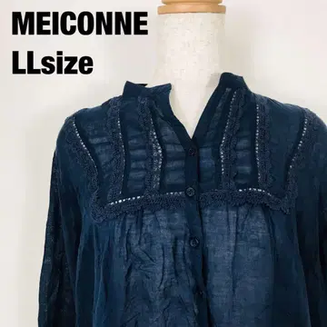 MEICONNE 메이콘 네이비 긴팔 자수 셔츠 네이비 J2