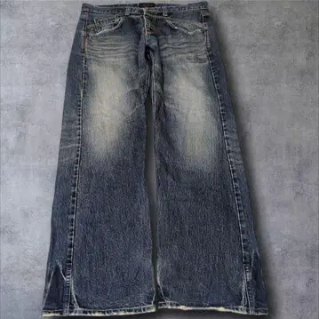 00s y2k 오니히게 와이드 플레어 데님 그런지