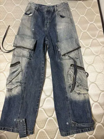 [ DNSR ] twoface multi cargo denim pants