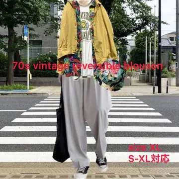 70s 빈티지 리버서블 블루종 연중 활약 XL
